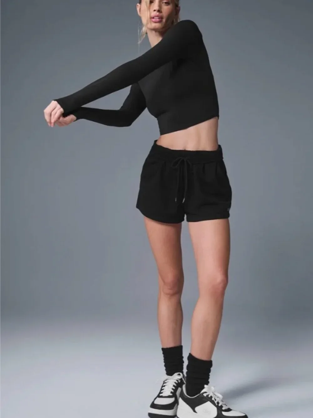 Alo Yoga Alosoft Crop Finesse Long Sleeve Crew Neck